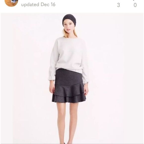 J. Crew Bonded Wool Flounce Skirt Size 6 NWT - Picture 1 of 5